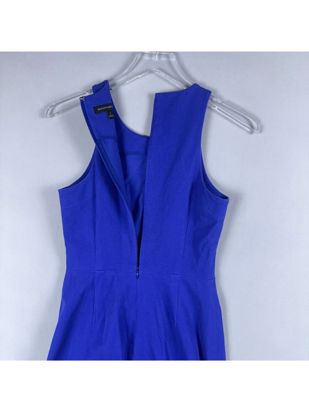 Banana Republic Dress Size 2 Sheath Side Slit Cobalt Blue Sleeveless Back Zipper - Picture 5 of 10